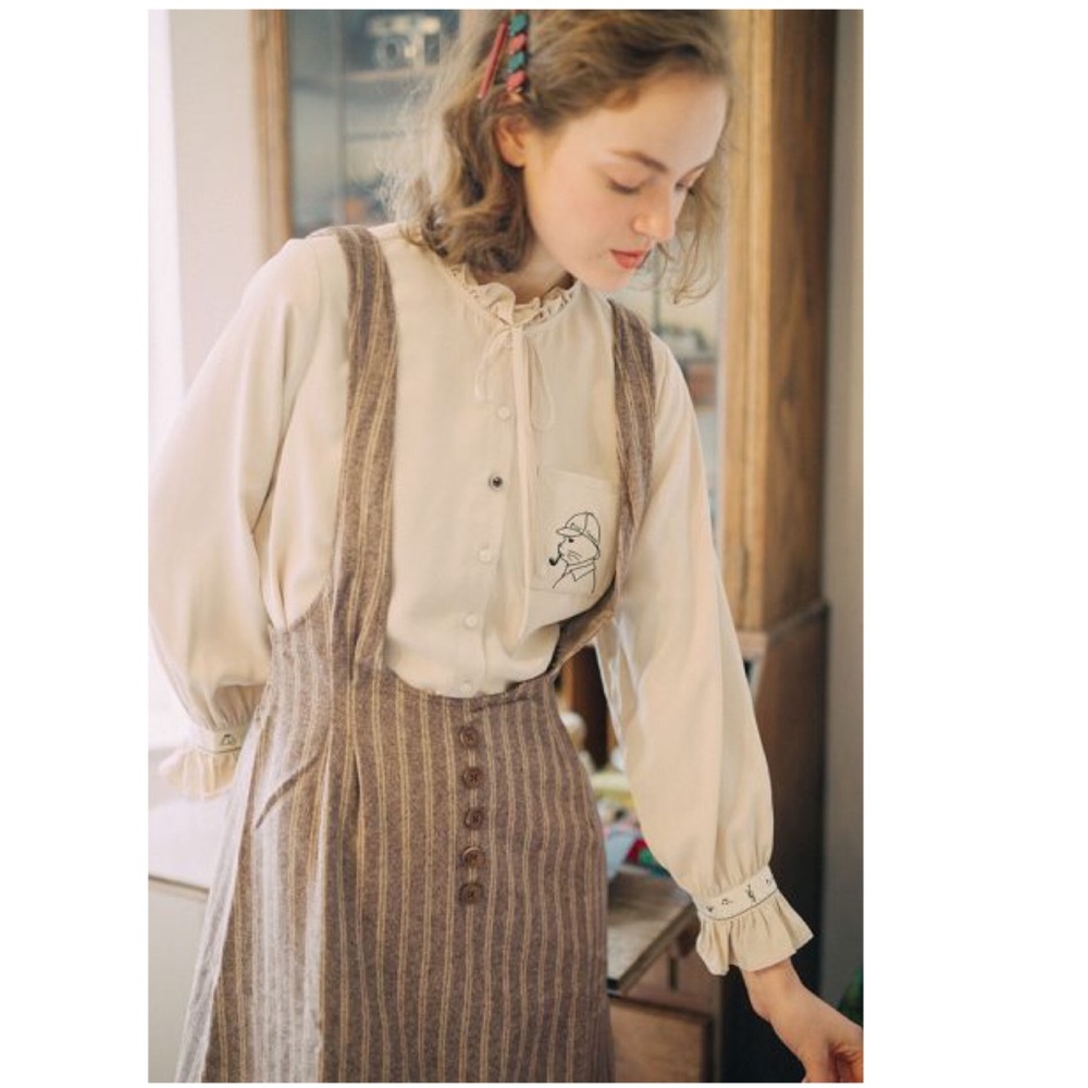 Miss Patina Striped Pinafore Dress - Picture 2 of 5